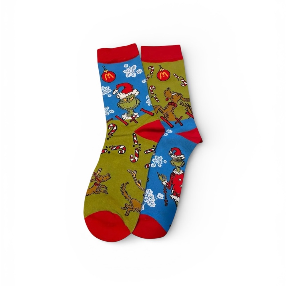 NEW McDonald's The Grinch & Max Christmas Socks 2025 Red and Green Adult